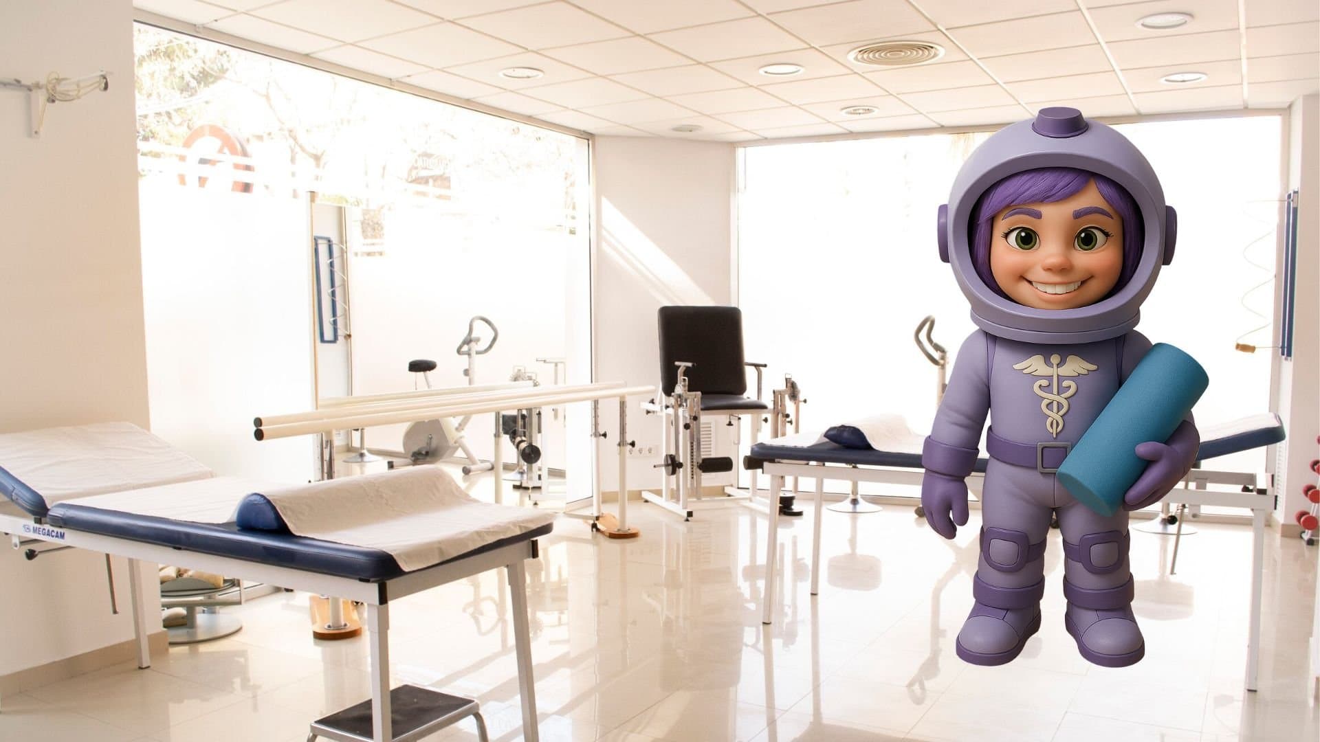 Asistente virtual de HealthMate en una clinica de fisioterapia, software de gestion clinica con IA